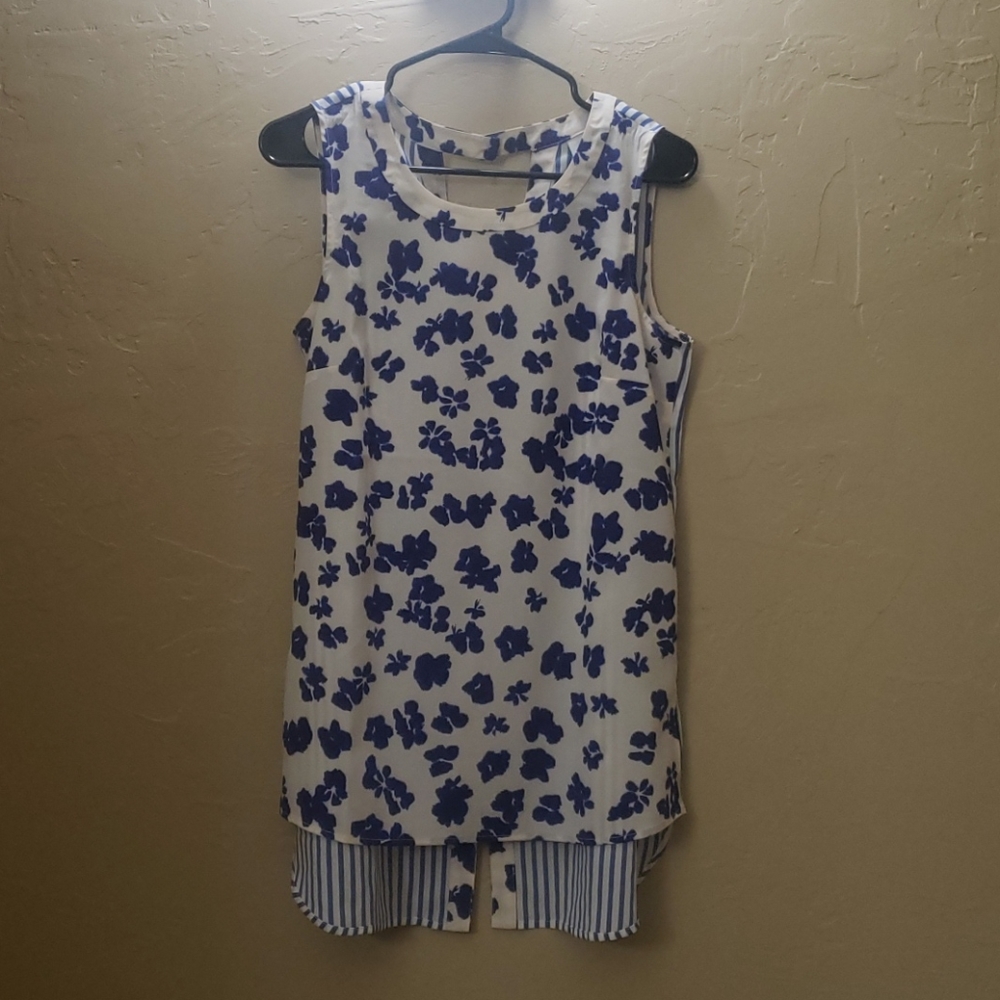 Cabi Blue & White Blouse